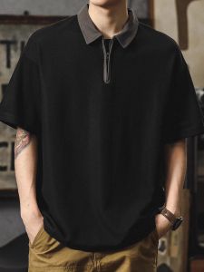 Áo Thun Polo Cổ Bẻ Dáng Rộng Mùa Hè Cho Nam Áo Thun Tay Ngắn Dáng Rộng Phong Cách Nhật Bản Cổ Điển Thương Hiệu Thời Trang SPTTAX