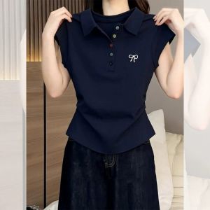 Blue Polo Collar Slim Fit T Shirt