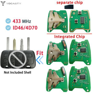 YOCASTY 4D70 / ID46 Chip PCB 433Mhz 2Button For Citroen C1 C2 C3 C4 For Peugeot 106 107 206 306 307 407 Smart Key Circuit Board