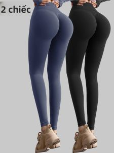 Nữ Độ Đàn Hồi Cao Quần Tập Yoga 2 Bộ Quần Legging Thể Dục Thoáng Khí Push-Up Chạy Quần Thể Thao Dài Đến Mắt Cá Chân Đan