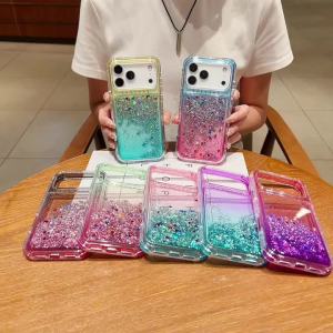 Luxury Bling Gradient Quicksand Phone Case For iPhone 17 Air 16 15 14 13 12 Pro Max 8 7 Plus X XR SE XS Max Glitter Clear Cover