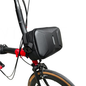 TWTOPSE Hard Shell Bicycle Front Bag For Brompton Folding Bike A C P Handlebar With Metal Holder Fit Mobile Phone Wallet Tool