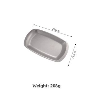 Vintage Retro Old Stainless Steel Rectangular Flat Plate Platter