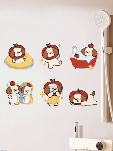 กระดาษติดผนังห้องน้ำลายการ์ตูน กระดาษติดผนังป้องกันน้ำ กระดาษติดผนังตกแต่งห้องน้ำ พื้นกระเบื้อง ติดตั้งง่าย ทนทานต่อความชื้น