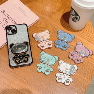 Zeallion thời trang dễ thương phụ kiện điện thoại di động khung mạ điện QuickSand Sao gấu trở lại dính Gậy selfie có khung phản chiếu