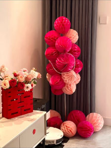 Honeymoon Room Decorative Honeycomb Ball Column Living Room Bedroom Festive Paper Lanterns Wedding New Home Decoration