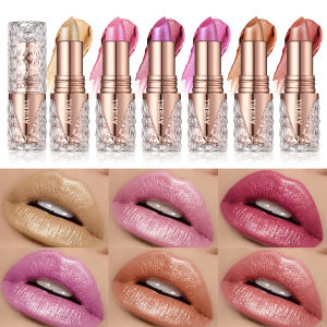 Fine Glitter lipstick quicksand gold lipstick moisturizing silky mermaid girl pink long-lasting waterproof, grapefruit orange