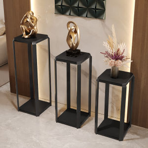 Double Layer Floor Standing Flower Pot Rack Luxury Modern Living Room Hotel Decorative Item Stand Rockboard Material Customizable