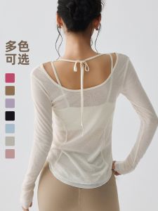 Womens Long Sleeve Sports Shirt Yoga Wear Fitness T-Shirt Quick-dry Running T-shirt Workout Top Female Gym Shirt Clothing