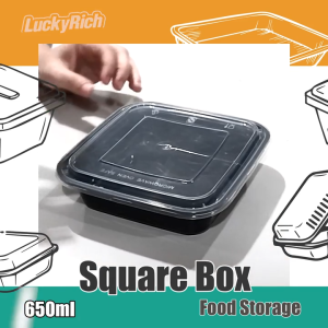 LuckyRich - Square Box - Food Storage 50/100pcs 650ml with lid cover