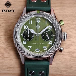 IXDAO Pilot Chronograph 39mm TMI VK64 Meca-Quartz Watch Box Sapphire Crystal BGW9 Lume 10Bar Water Resistant