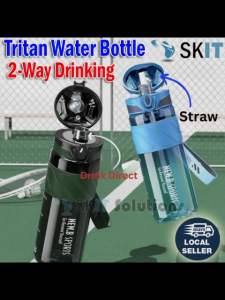 【SKIT SG】550Ml/680Ml/1000Ml Dual Style Tritan Material Water Bottle With Filter And Straw Portable Durable Gym Fitness Outdoor Sport Bottle Tritan Sport Water Bottle One Hand Operation Cold Or Hot Water -20°C To 100°C Adults Students Kids School Cycling