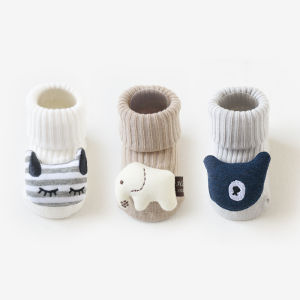 Tất Cho Bé Tất Thú Bông Cho Bé Sơ Sinh Cotton Xuân Thu Tất Sàn Chống Trượt Mùa Hè Hoạt Hình Tháng 0-6-12 1 Tuổi 3