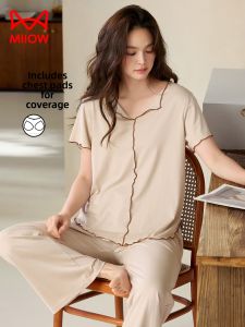 MiiOW | Chest Pad Support Breathable Summer Wear Pajama Set