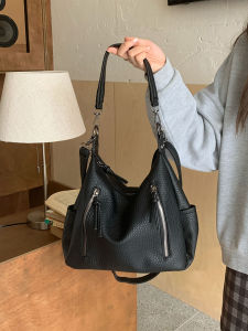 2025 New Fashion Retro Tote Bag Underarm Bag Large Capacity Handheld Crossbody Commuter Bag Women Soft PU Leather Shoulder Bag