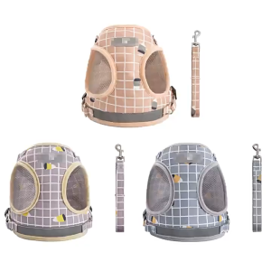 Pet Cat Dog Harness Adjustable Breathable Vest Set Traction Walking Tali Kucing Berjalan Murah宠物牵引绳