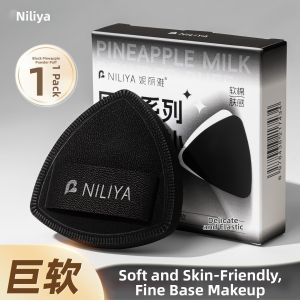 NILIYA | Cushion Puff Black Pineapple Shaped Non-Absorbent For Wet & Dry Use