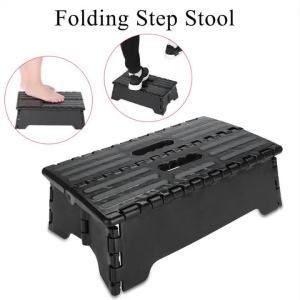 Portable Folding Step Stool Black Step Ladder for Elderly Pregnant Bathroom Travel Use Elderly Step