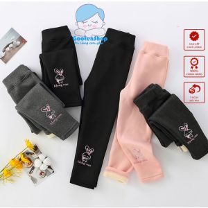 Quần legging bé gái Quần dài bé gái chất nỉ cotton lót lông dày dặn không bị xù khi mặc size 12kg đến 30kg QDN1
