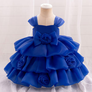 Toddler Layered Floral Dress For Girls Baby Girl Party Dresses Flower Kids Weeding Bridesmaid Princess Prom Gown Children Wear