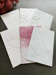 3D embossed plastic folders with a Goldfinch and Plum Blossom pattern background design suitable for DIY paper-cutting books c
