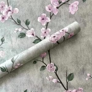 Floral Grey Peel and Stick Wallpaper Flower Self Adhesive Roll Waterproof Removable Contact Paper Furniture Table Renovate Decor