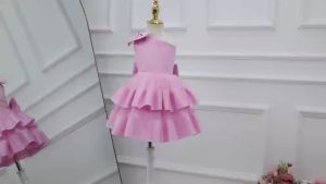 Toddler Baby Girl Pageant Dress Girls Flower Girl Dress Sleeveless One Shoulder Birthday Party Formal Prom Dress
