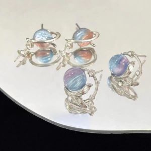 MIAOYA Korea Fashion Earrings For Women Fish Tail Gradient Ear Studs Ins Style Delicate Friends Birthday Gift