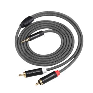 3.5mm to RCA Cable3.5mm AUX Cable Nylon Braided 3.5mm Stereo Male to 2RCA Male Auxiliary Stereo Audio Y Splitter Gold-Plated for Smartphones MP3 Tablets Speakers Home Theater