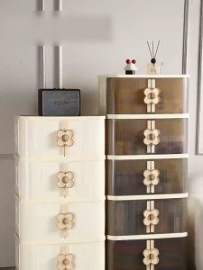 Blue Cat 50/60cm Transparent Roller Door Folding Wardrobe. Stackable multi-layered durable. Suitable for storage and organization in homes kitchens and bedrooms. Transparent Sliding Door Folding Wardrobe.