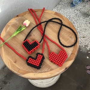 Túi Đeo Chéo Mini Hình Trái Tim Đính Hạt Thiết Kế Độc Đáo Cho Nữ Mùa Hè 2025 Túi Đeo Chéo PVC Túi Đeo Vai Đơn