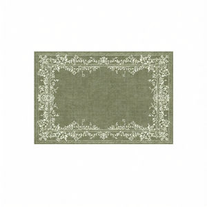 YUNHAOBUYI | Retro Style Green French Living Room Rug Easy-to-Clean