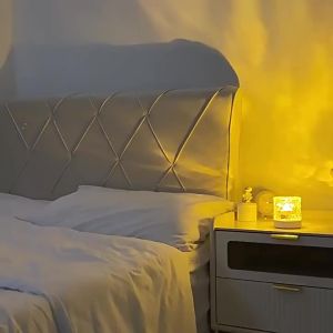 IWP | RGB 16 Colors Water Ripple Atmosphere Light Remote Control Dynamic Flame Starry Sky Romantic Bedroom Decor Projection Night Lamp
