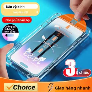 NNBILI 3 Miếng Dán Bảo Vệ Màn Hình Phủ Lớp Chống Dầu Cho iPhone 14/11/13/12/15/Pro/Max/Mini/XS/16e - Miếng Dán Kính Cường Lực Dễ Lắp Đặt Không Bụi