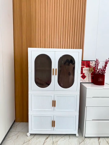 Wardrobe Storage Plastic Wardrobe With Magnetic Door Multilayer Foldable Open Door Wardrobe Storage Box 70cm Almari Baju