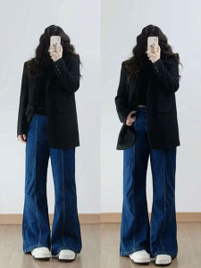 กางเกงยีนส์ทรงหลวมเอวสูง ทรงหลวม ทรงเข้ารูป ทรงเอวสูง กางเกงขายาวทรงขากระบอก ทรงหลวม กางเกงยีนส์ทรงหลวมสำหรับผู้หญิงไซส์ใหญ่