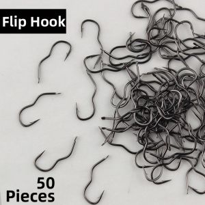 Automatic Reversible Fishing Hooks Carbon Steel Curved Handle Barb Anti-Slip