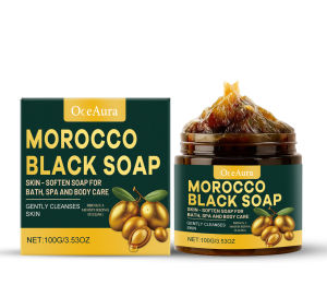 Morocco Black Soap Acne Removal Deeply Cleanses Exfoliate Moisturizes Skin Smoothing Remove Dead Skin Improves Dull Bath Soap