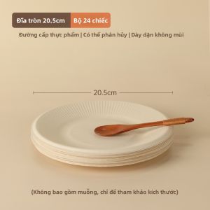 CHAHUA | Đĩa Giấy Dùng Một Lần Chống Nhiệt Đạt Chuẩn Thực Phẩm