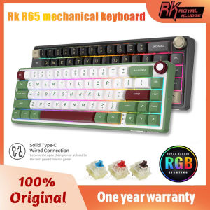 RK ROYAL KLUDGE RK R65ขนาด60% RGB โครงสร้างปะเก็นคีย์บอร์ดแบบกลไก PBT