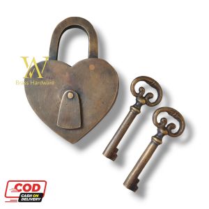 Gembok Kunci Pintu Rumah Kuningan Antik Motif Love 1 pcs