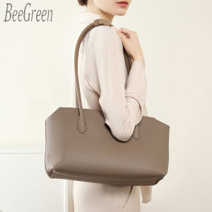 BeeGreen Women Cow Leather Shoulder Bag Elegant Underarm Bag Large Capacity Commuting Bag