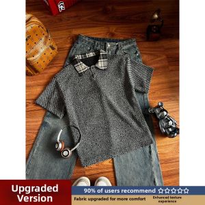 LIUBU | Retro American Style Polo Shirt Short Sleeve