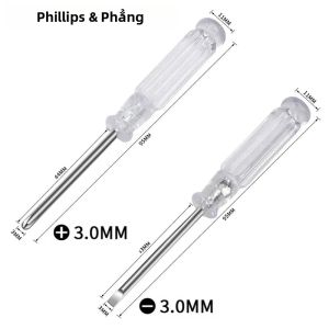 Bộ Tua Vít Mini Cầm Tay Chính Xác Kích Thước Bỏ Túi Đầu Phillips Và Đầu Dẹt 3mm Chất Liệu Thép Hợp Kim Bộ Dụng Cụ Sửa Chữa Điện Tử Kính Mắt.
