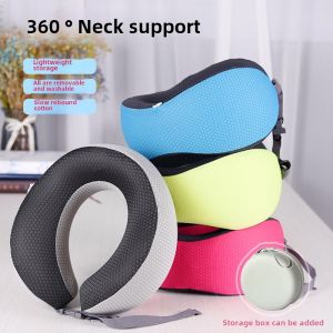 Memory Foam U-Shaped Neck Pillow Portable Travel Airplane Car Use Slow Rebound Compression Foldable Adult Health Care Pillow