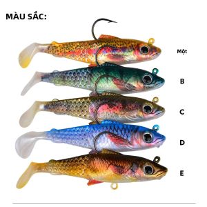 STBT Mô Phỏng Mồi Dụ Cá Gói Có Đuôi Chữ T Mồi Mềm Cho Bass Dẫn Đầu Móc Bao Gồm Biển & Sông Mồi Câu Cá