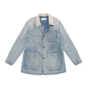 Classic Vintage Patchwork Deep Blue Denim Jacket Loose Fit Youth Trend Casual Outerwear Long Sleeve Collar Spring Autumn Winter