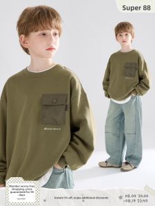 MUCMUKN | Breathable Color-block Workwear Pocket Hoodie For Boys