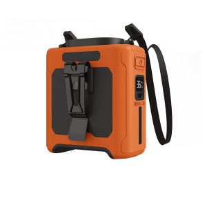 พัดลมคาดเอวแบบพกพา 14500mAh ทางออกลมแบบทางเดียวมอเตอร์เทอร์โบพร้อมคลิปสี่ตัวไฟฉายฉุกเฉินพาวเวอร์แบงค์สำหรับกลางแจ้ง