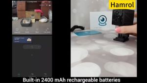 Hamrol 5MP Mini Indoor WiFi Camera 5G Hz Built-in 2400mAh Rechargeable Battery 5X Zoom CCTV  O-Kam Pro
